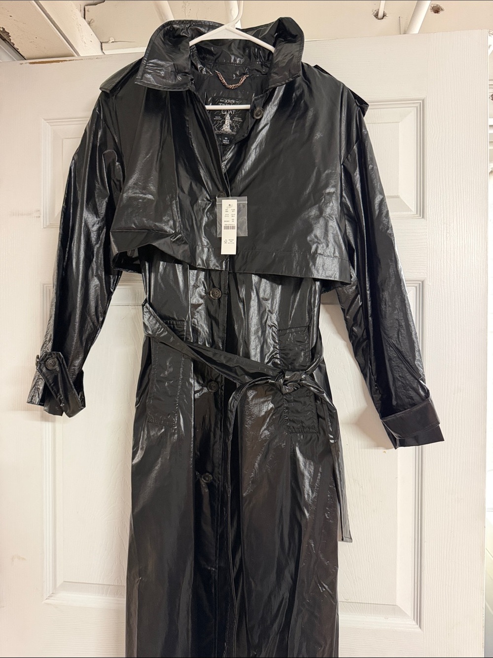 JCrew black trench coat aize xs nwt